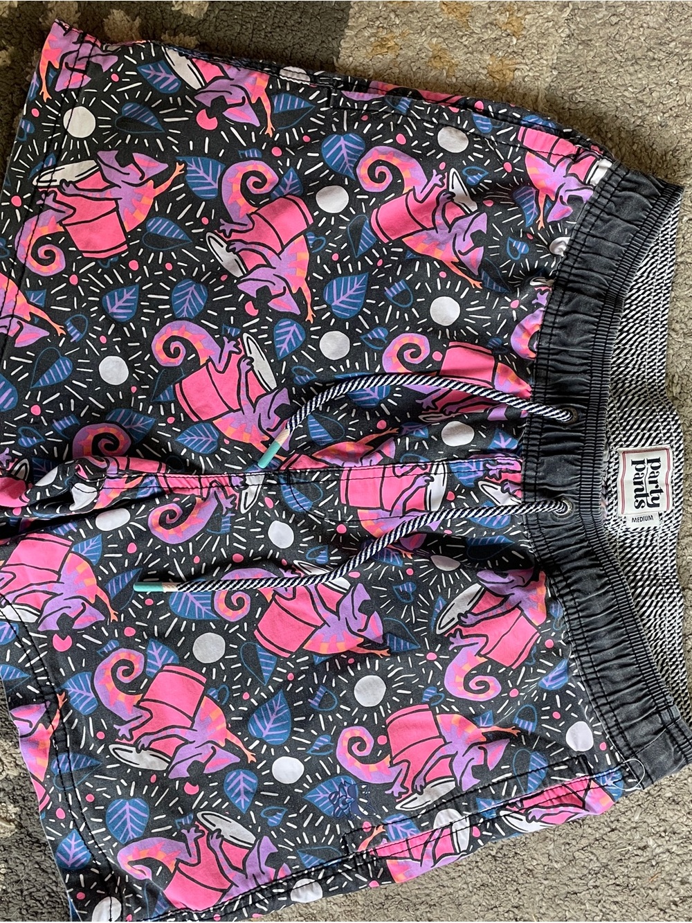 Party Pants Pink Chameleon Print Swim Shorts